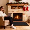 FIREWESS Fireplace Mat Black Silicone Heat Resistant Rug-5