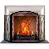 FEED GARDEN Fireplace Screen Black Wrought Iron Modern Style-5