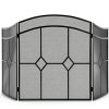 FEED GARDEN Fireplace Screen Black Wrought Iron Modern Style-2