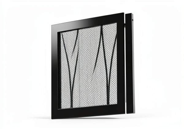Kingson Fireplace Screen Wrought Iron Foldable Black 3040-6