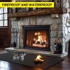 FIREWESS Fireplace Mat Black Silicone Heat Resistant Rug-2