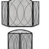 FEED GARDEN Fireplace Screen Black Wrought Iron Modern Style-4