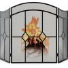 FEED GARDEN Fireplace Screen Black Wrought Iron Modern Style-7