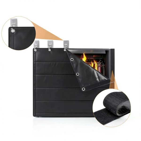 GOCOHHI Fireplace Cover Fire Water Resistant Insulation-5