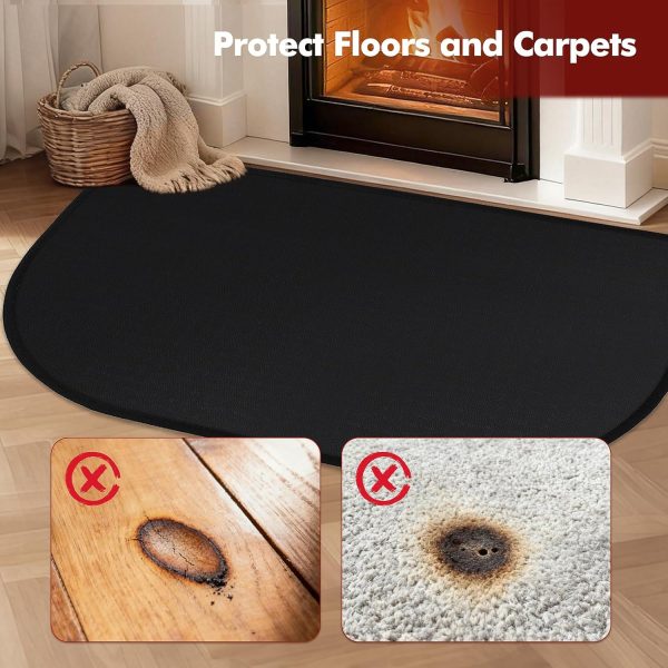 SUNICO Fireplace Mat Silicone Coated Fiberglass Fireproof-3