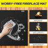 FIREWESS Fireplace Mat Black Silicone Heat Resistant Rug-4