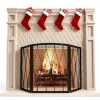 Kingson Fireplace Screen Wrought Iron Foldable Black 3040-2