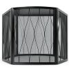 Kingson Fireplace Screen Wrought Iron Foldable Black 3040-5