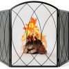 FEED GARDEN Fireplace Screen Black Wrought Iron Modern Style-1
