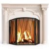 Kingson Fireplace Screen Wrought Iron Foldable Black 3040-1