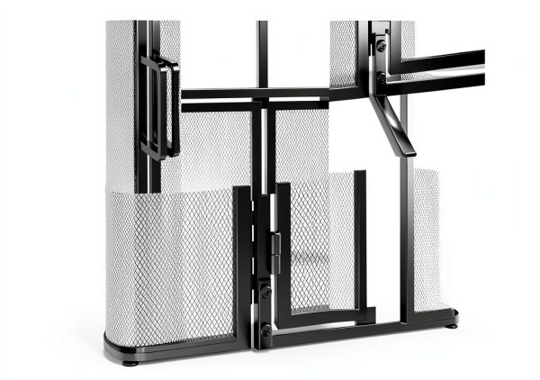 Fire Beauty Fireplace Screen Black Metal Modern Safety-4