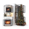 FEED GARDEN Fireplace Screen Black Wrought Iron Modern Style-6