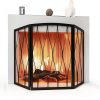 Kingson Fireplace Screen Wrought Iron Foldable Black 3040-4
