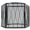 Kingson Fireplace Screen Wrought Iron Foldable Black 3040-7