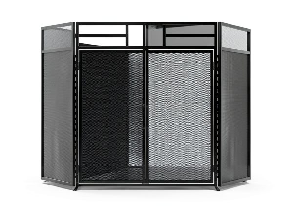 Fire Beauty Fireplace Screen Black Metal Modern Safety-6