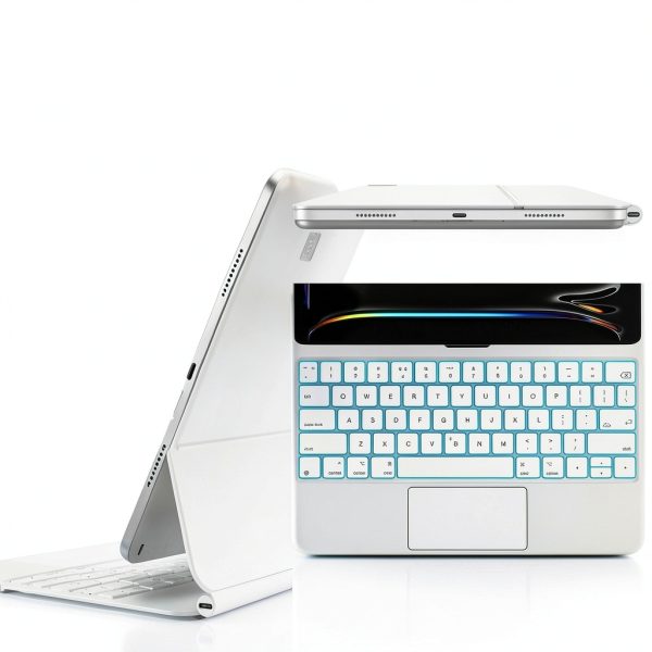 Jibrealg iPad Pro 13 Keyboard Case White-1