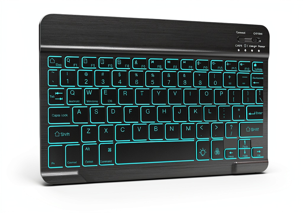 XIWMIX Bluetooth keyboard being used on a tablet in a cafe