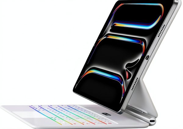 Jibrealg iPad Pro 13 Keyboard Case White-0