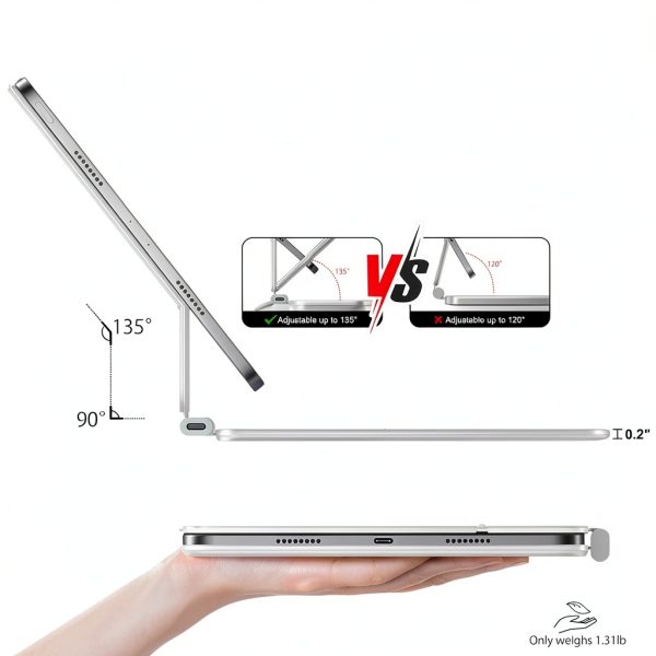 Jibrealg Tablet Keyboard Silver Ultra-Thin-4