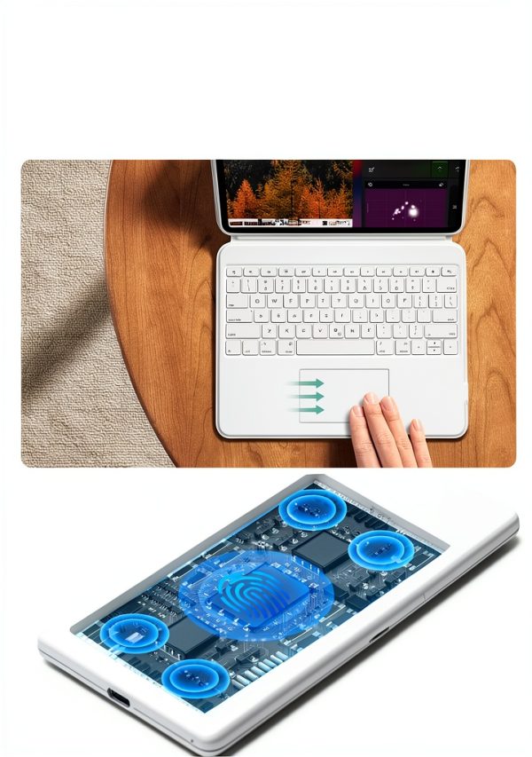 ESR iPad Pro 13 Keyboard Case Aluminum White-4