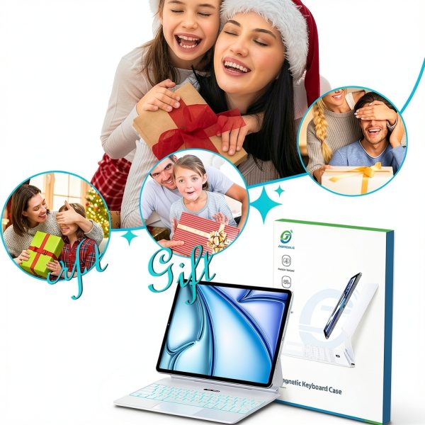 Jibrealg iPad Pro 13 Keyboard Case White-8