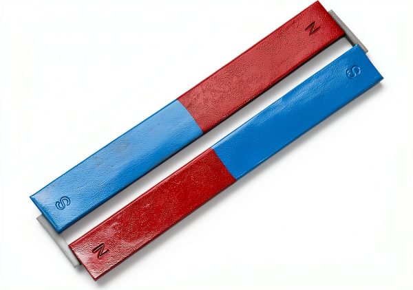 Eisco Bar Magnets Set 2 Long 150mm Chrome Steel North South Poles-1