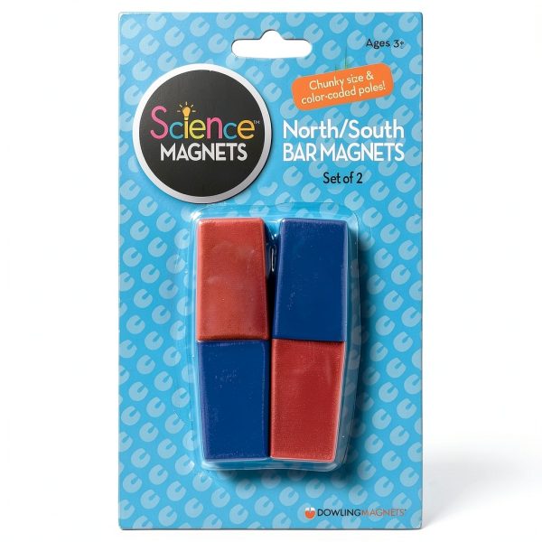 Dowling Magnets 712 North/South Bar Magnets 2‑Set – 3.13" x 1" Plastic-4