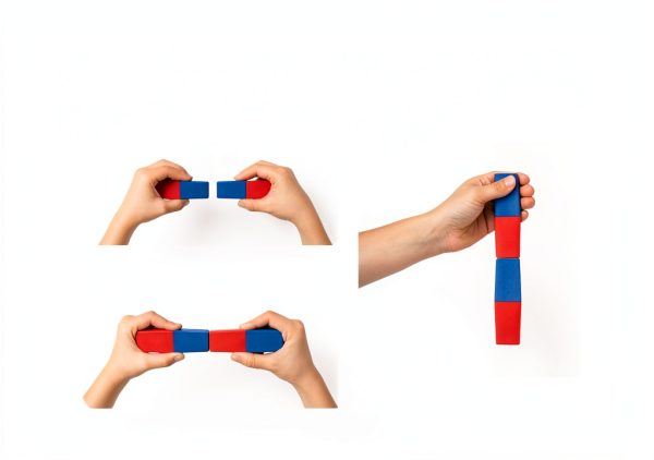 Dowling Magnets 712 North/South Bar Magnets 2‑Set – 3.13" x 1" Plastic-5
