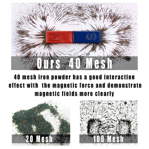 DAILYLIFE Bulk Iron Filings- 1 LB Iron Filings with 4 Magnets for Science Experiments, Iron Powder for Magnet Education and School Projects-3
