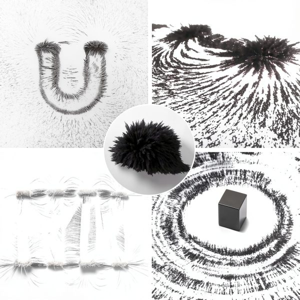 DAILYLIFE Bulk Iron Filings- 1 LB Iron Filings with 4 Magnets for Science Experiments, Iron Powder for Magnet Education and School Projects-5